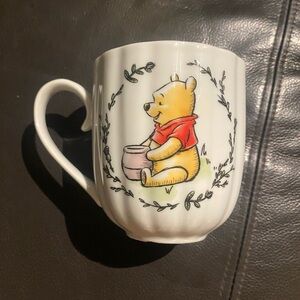 Disney Winnie the Pooh White Ceramic Coffee Mug with Red Accent